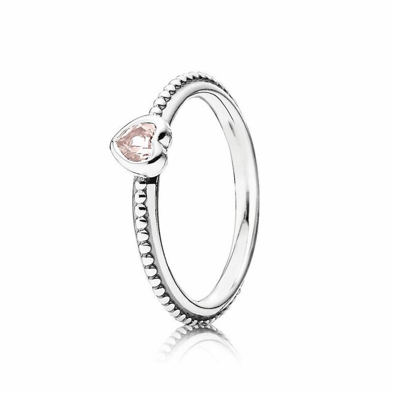 Pandora One Love Promise Ring - Sterling Silver/Pink/Synthetic Sapphire - Canada | QC7842ZN